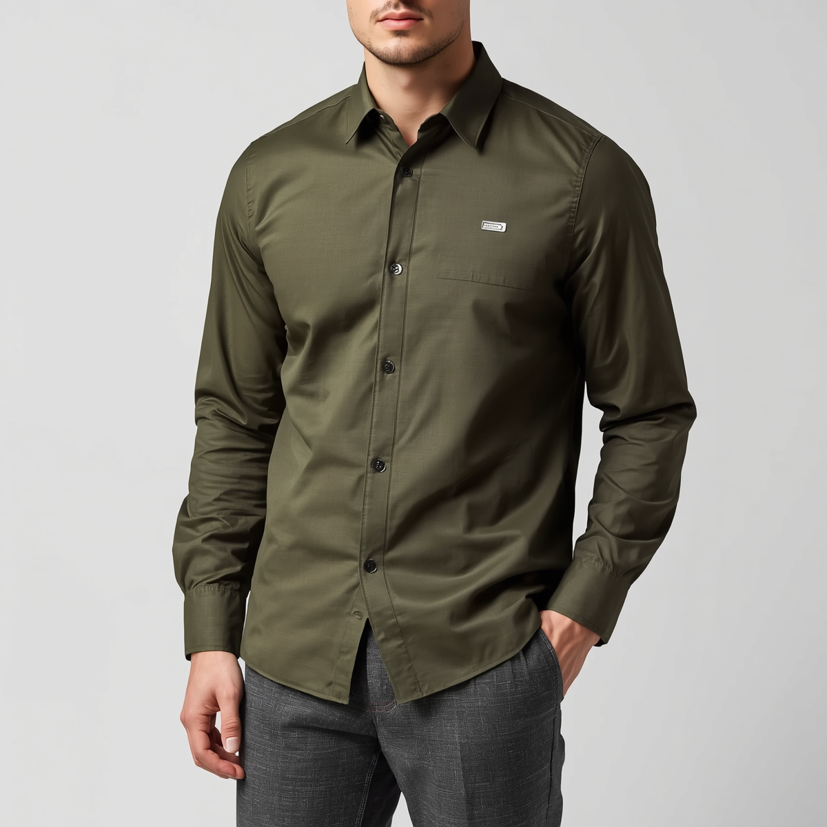 Green overshirt for men by TRIUMFM